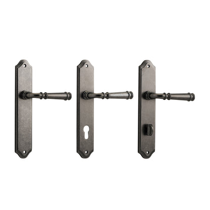 Iver Verona Door Lever Handle on Shouldered Backplate Distressed Nickel