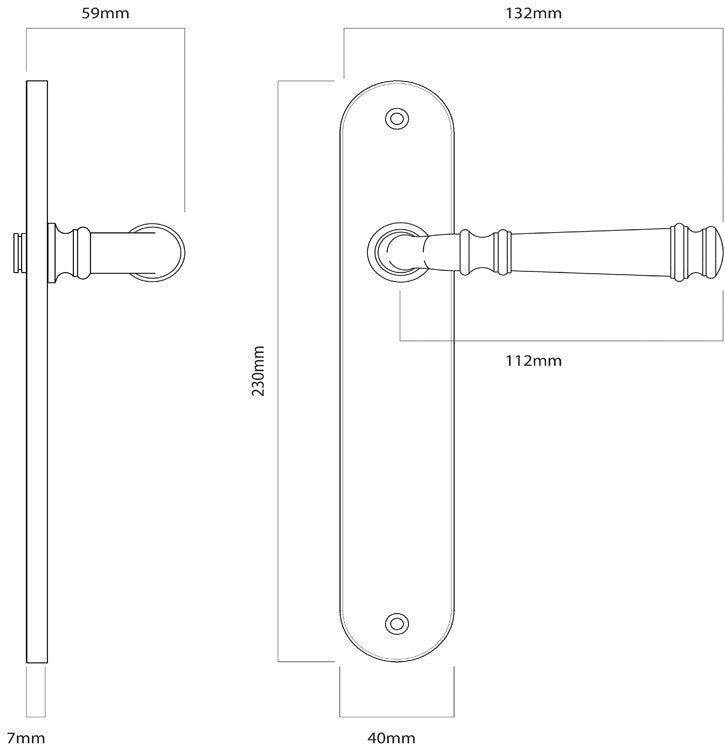 Iver Verona Door Lever Handle on Oval Backplate Signature Brass