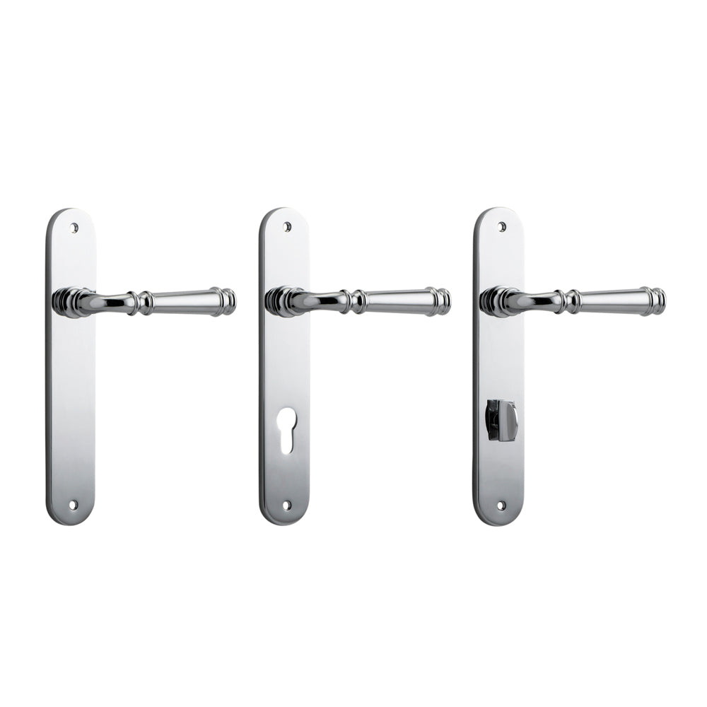 Iver Verona Door Lever Handle on Oval Backplate Chrome Plated