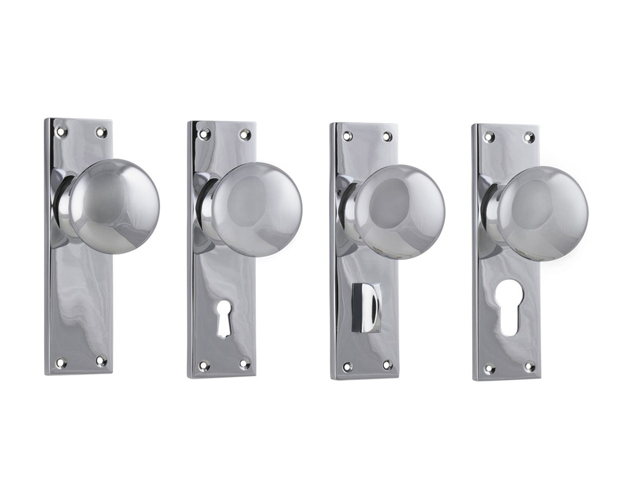Tradco Victorian Knob on Long Backplate Chrome Plated