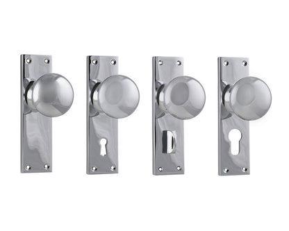 Tradco Victorian Knob on Long Backplate Chrome Plated