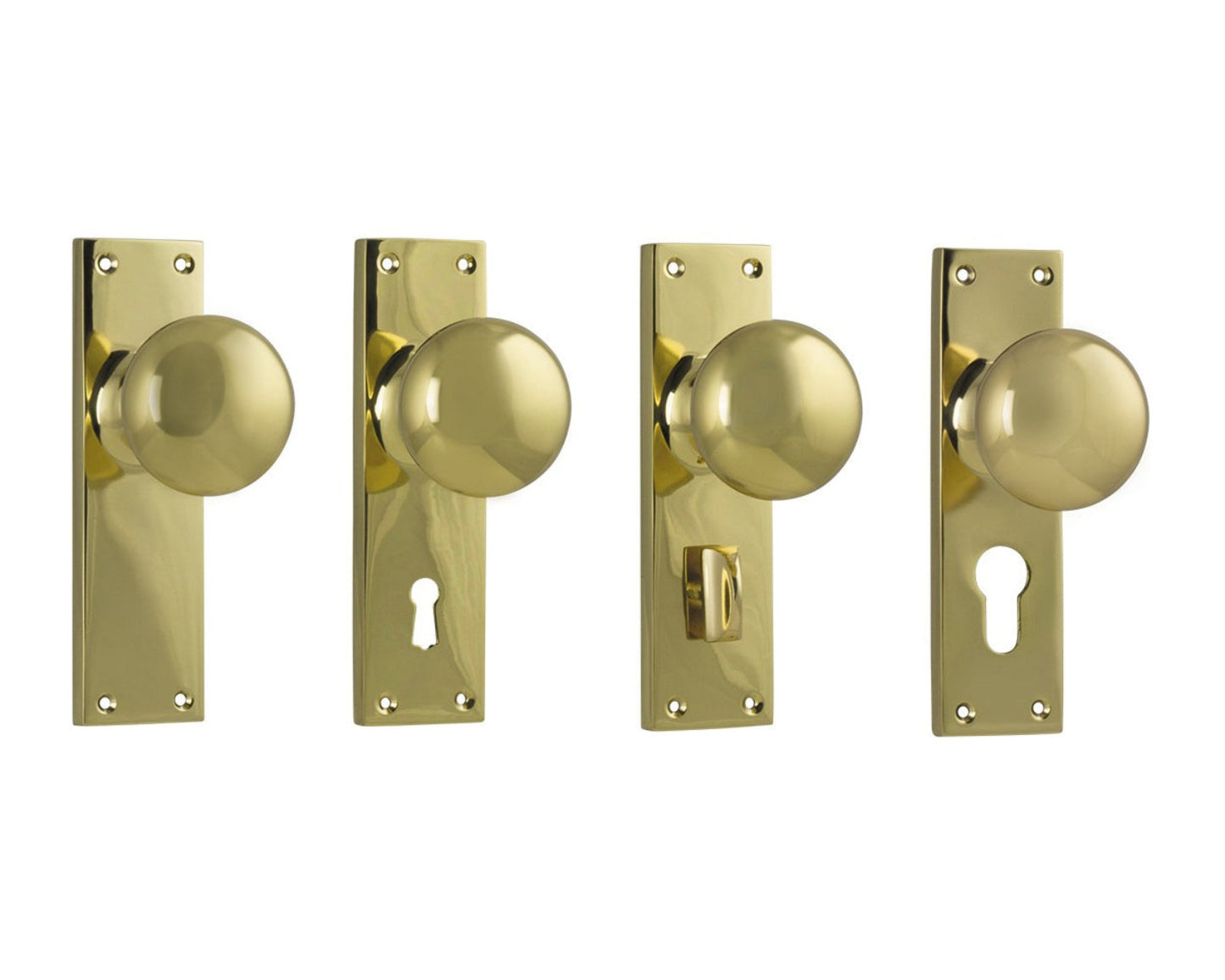 Tradco Victorian Knob on Long Backplate Polished Brass