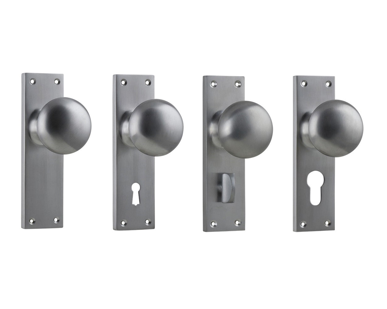 Tradco Victorian Knob on Long Backplate Satin Chrome