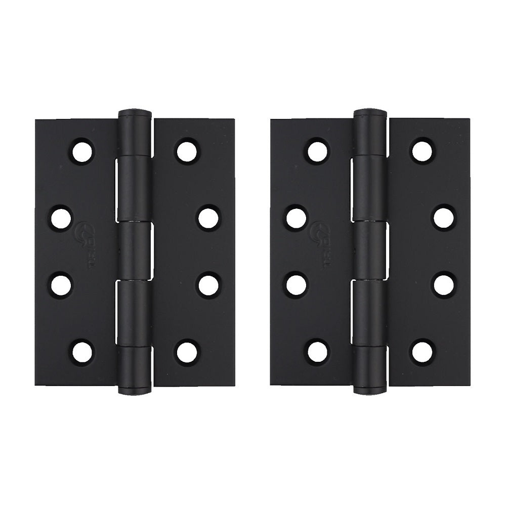 Trio Door BR2-175BLF Butt Hinge 100x75x2.5mm Fixed Pin Matt Black Pair