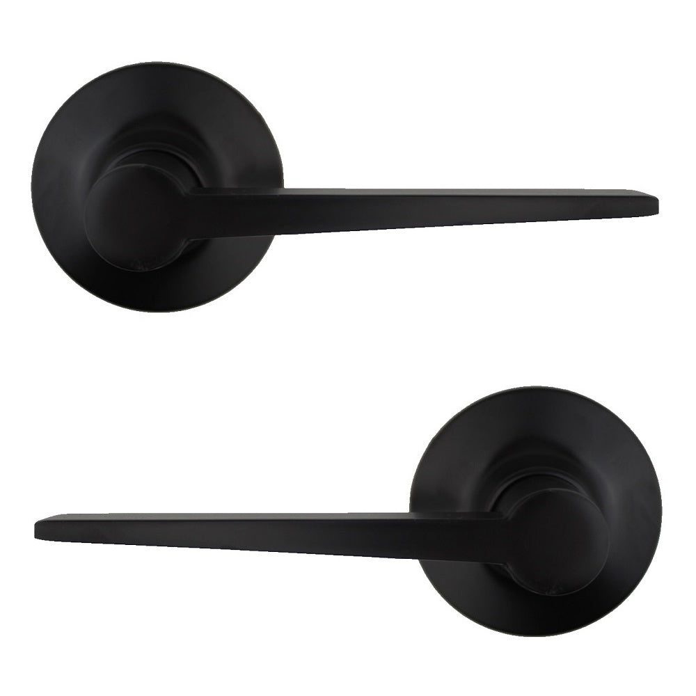 Trio Door Handle Passage Lever Set 60/70mm Matt Black WDL200BL