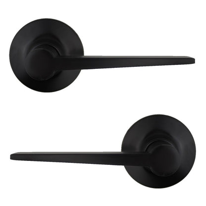 Trio Door Handle Passage Lever Set 60/70mm Matt Black WDL200BL