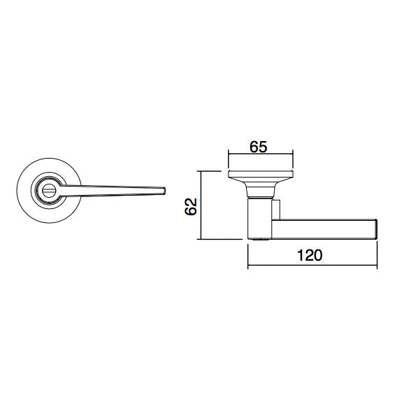 Trio Door Handle Privacy Lever Set 60/70mm Matt Black WDL300BL