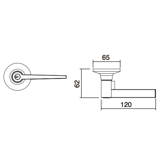 Trio Door Handle Entrance Lever Set 60-70mm Matt Black WDL400BL