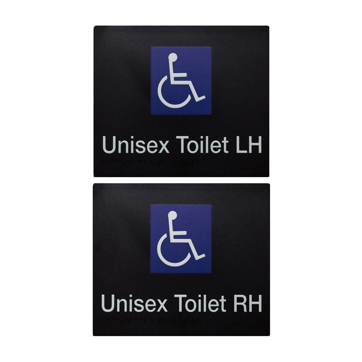 Tim The Sign Man Disabled Toilet Braille Amenity Sign Black/White - Available in Various Handing