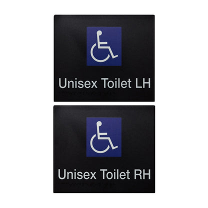 Tim The Sign Man Disabled Toilet Braille Amenity Sign Black/White - Available in Various Handing