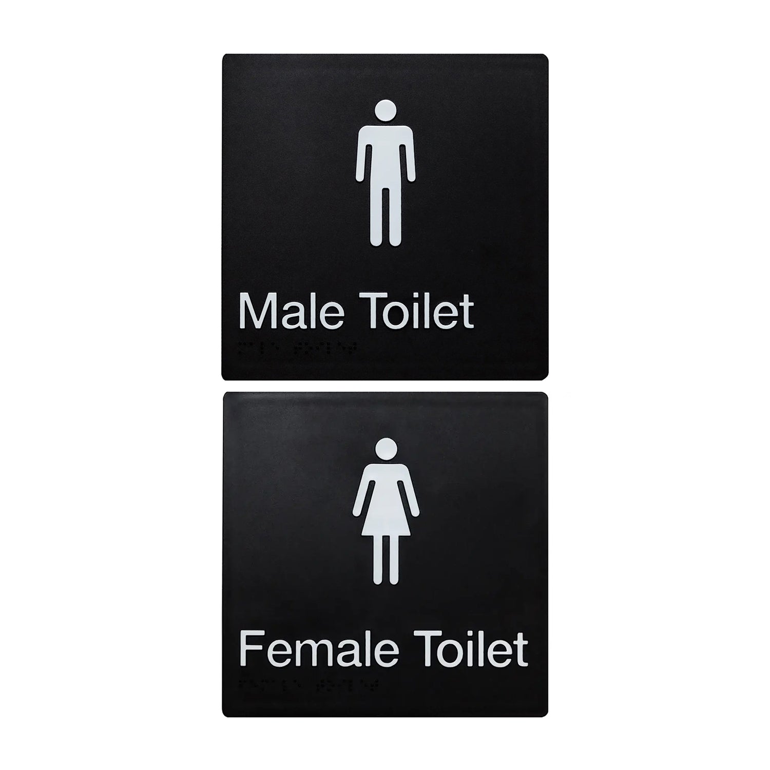 Tim The Sign Man Toilet Braille Amenity Sign Black/White - Available in Male and Female