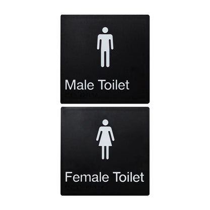 Tim The Sign Man Toilet Braille Amenity Sign Black/White - Available in Male and Female