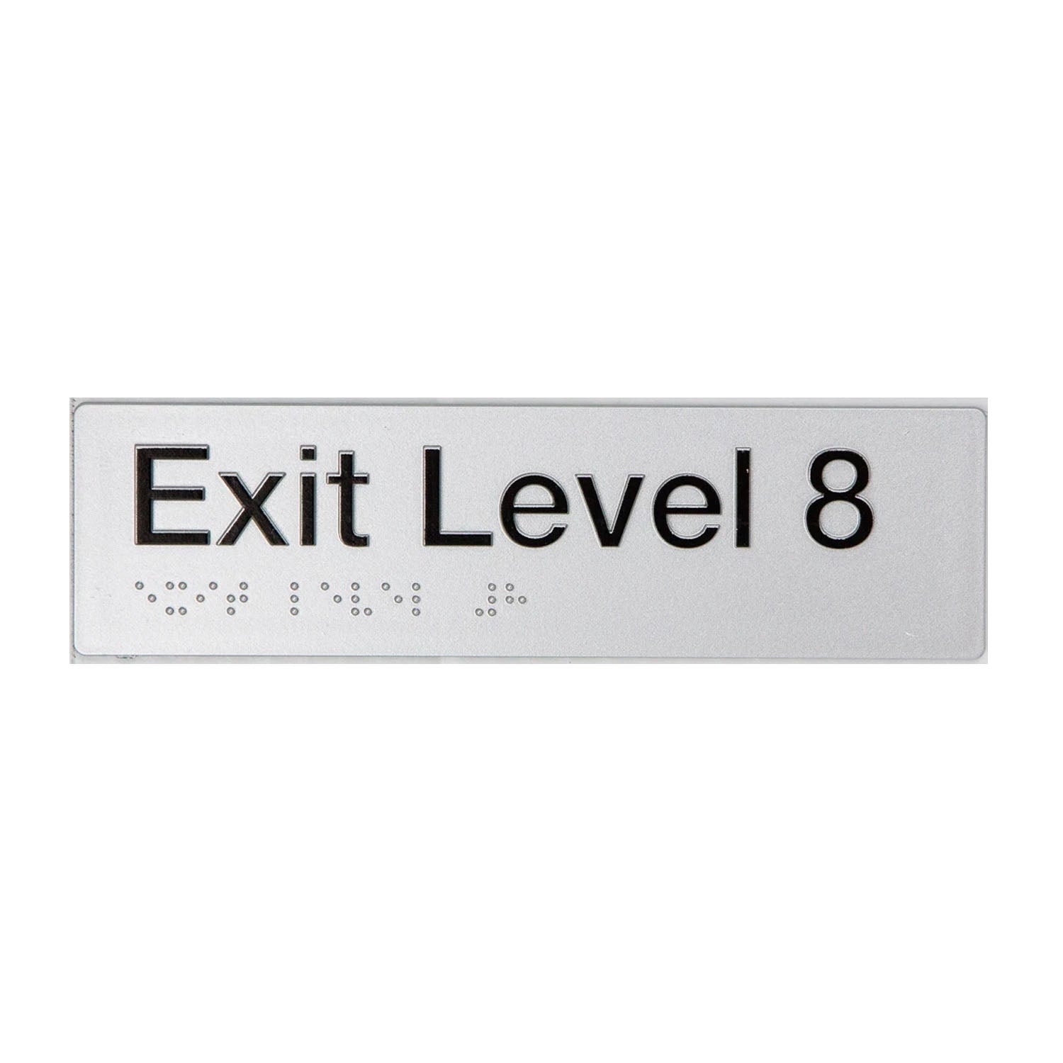 Tim The Sign Man Exit Sign Level 8 180x50mm Silver EL8-SILVER