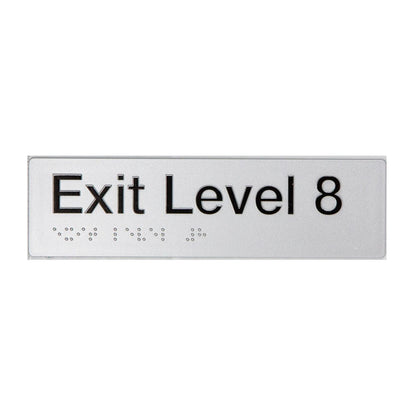 Tim The Sign Man Exit Sign Level 8 180x50mm Silver EL8-SILVER