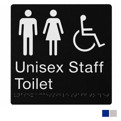 Tim The Sign Man Unisex Disabled Staff Toilet Braille Amenity Sign - Available in Various Finishes
