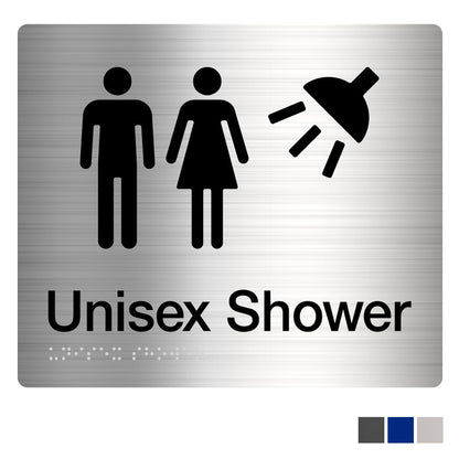 Tim The Sign Man Unisex Shower Amenity Sign Braille - Available in Various Finishes