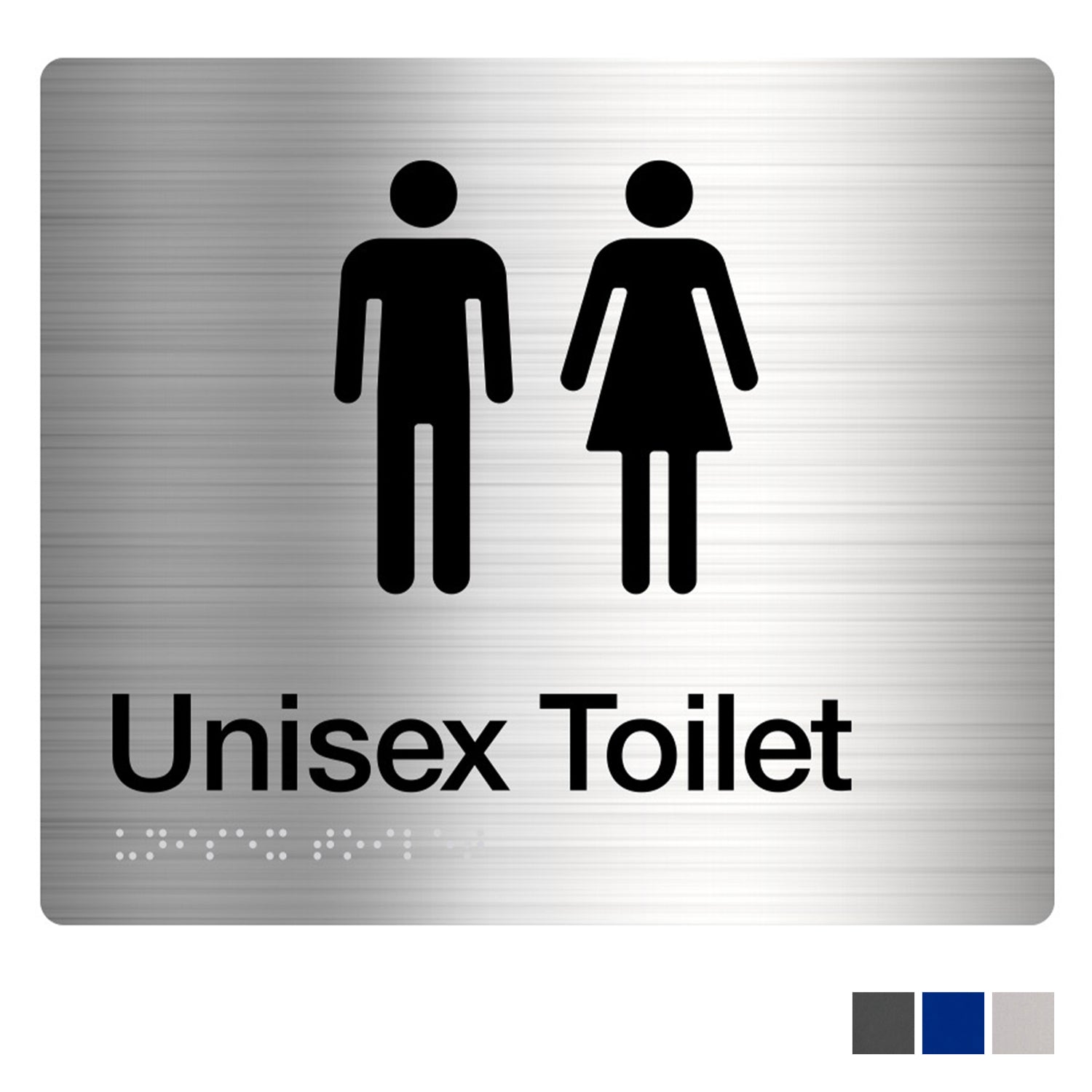 Tim The Sign Man Unisex Toilet Amenity Sign Braille - Available in Various Finishes