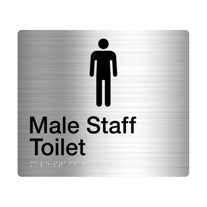 Tim The Sign Man Male Staff Toilet Amenity Sign Braille Stainless Steel MSTAFFT-SS