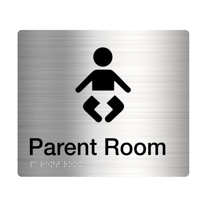 Tim The Sign Man Parent Room Amenity Sign Braille Stainless Steel P-SS