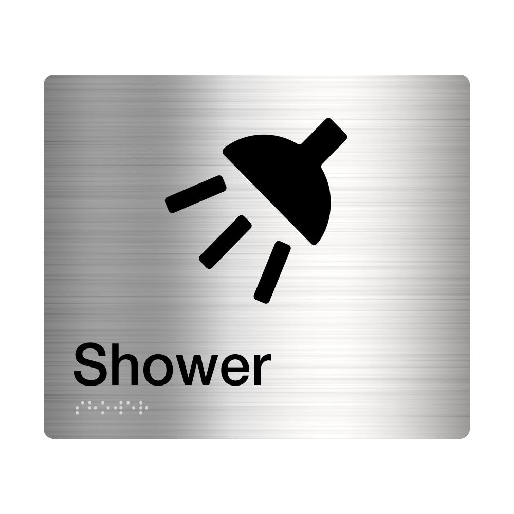 Tim The Sign Man Shower Amenity Sign Braille Stainless Steel S-SS