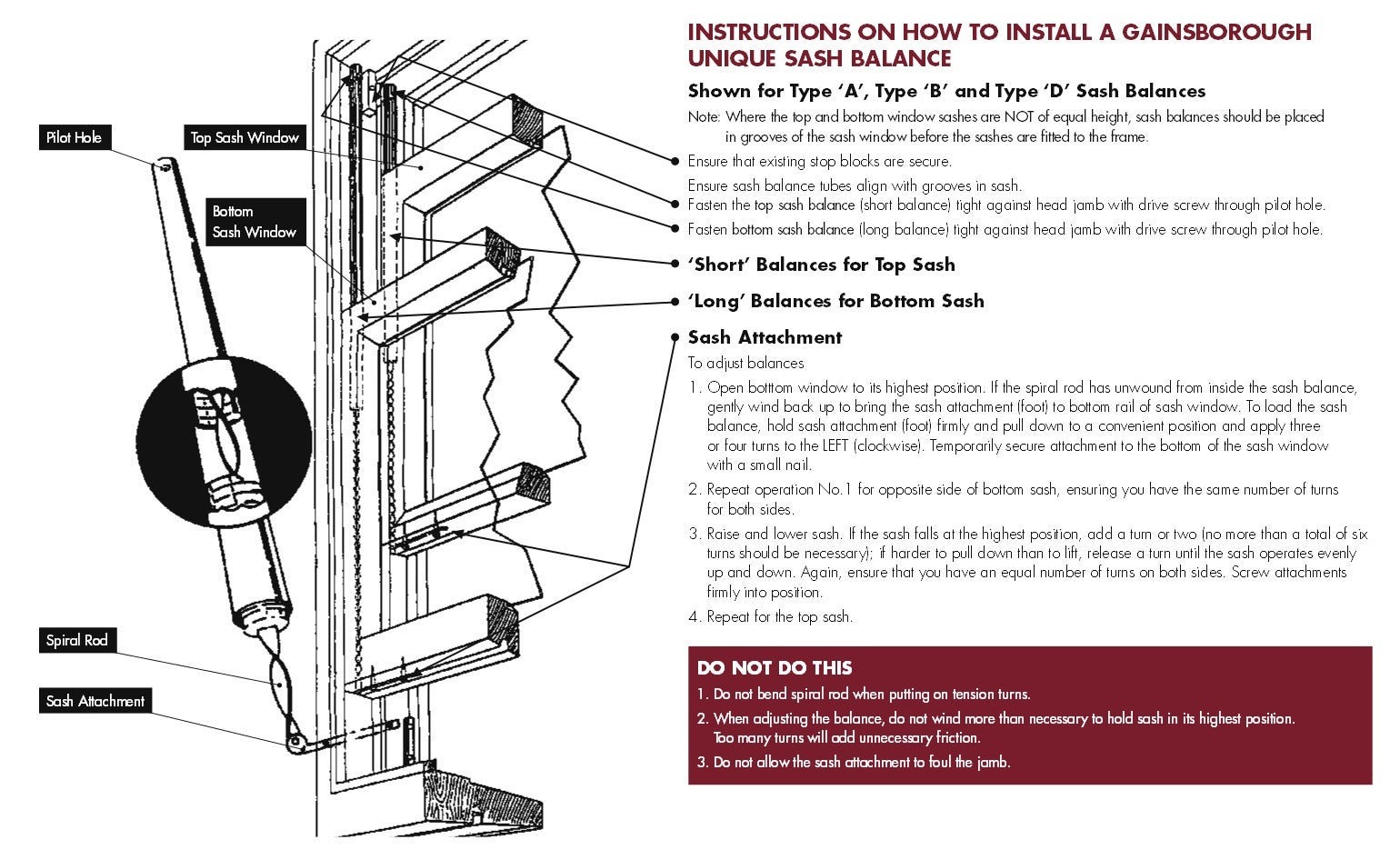 UNIQUE Window Sash Balance Type B White 14mm Rebate