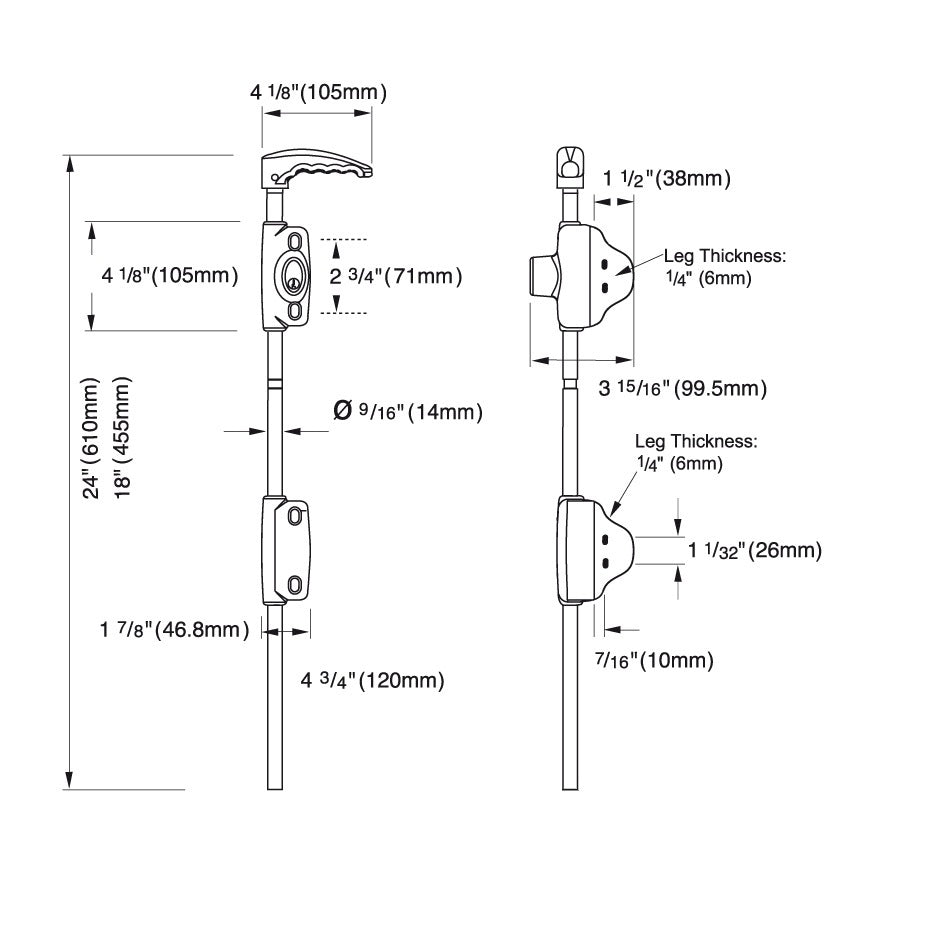 D&D LokkBolt LB118BX-LA Lockable Security Drop Bolt Lock 457mm For Metal Gates