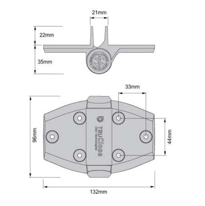 D&D TruClose TCA3L2S3BT Self Closing Gate Hinge + 2 Alignment Legs
