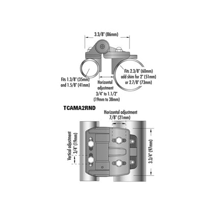 D&D TruClose TCAMA2RND Self Closing Mini Multi Adjust Round Post Gate Hinge