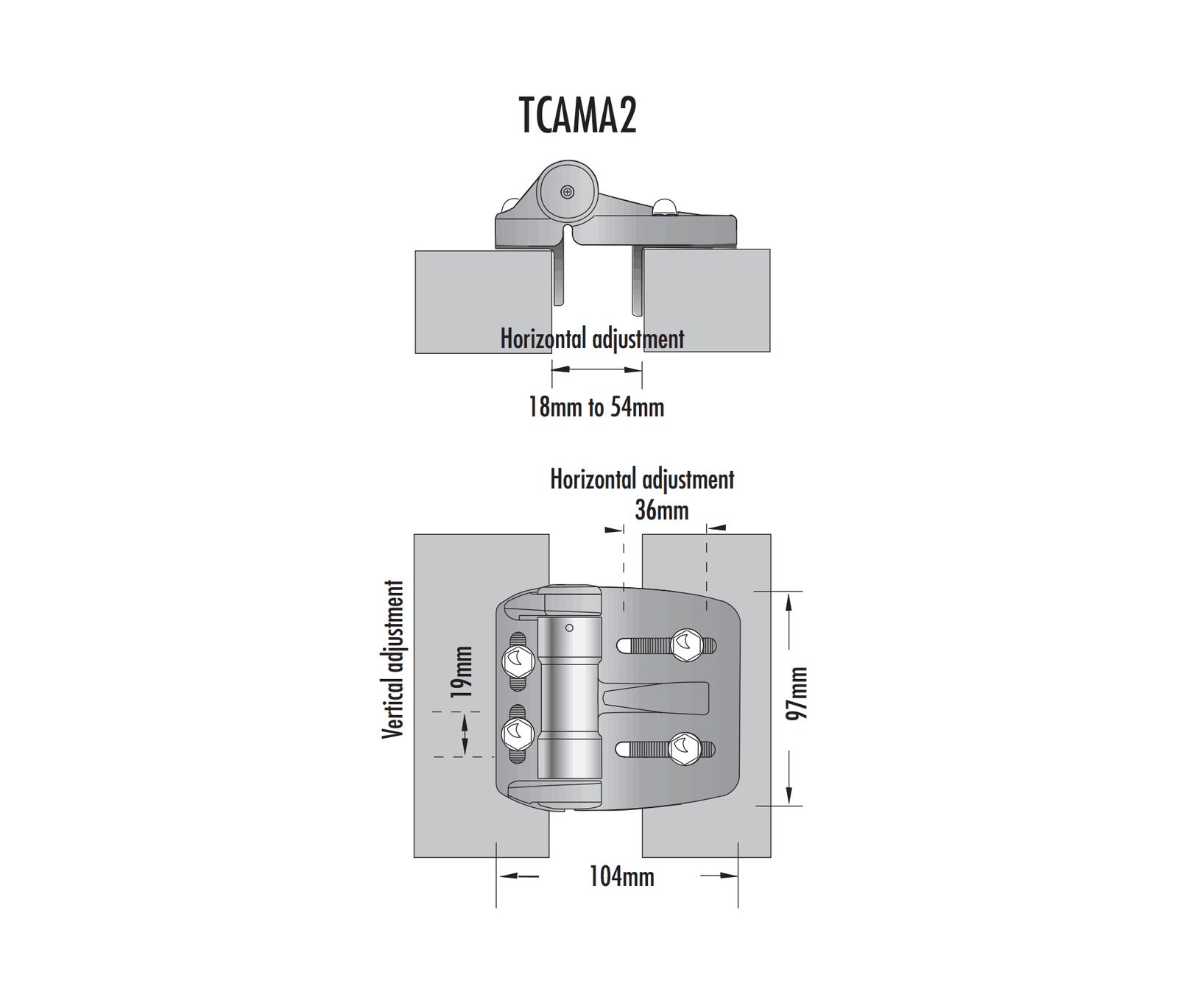 D&D TruClose TCAMA2 Self Closing Mini Multi Adjustable Gate Hinge Regular