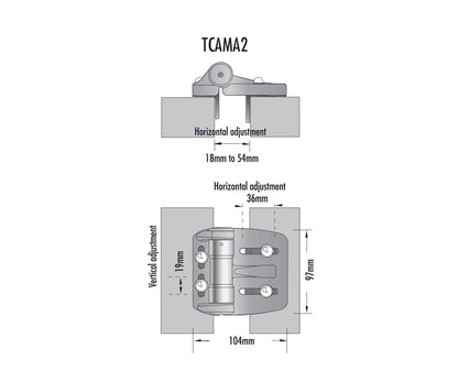 D&D TruClose TCAMA2 Self Closing Mini Multi Adjustable Gate Hinge Regular
