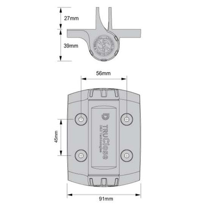 D&D TruClose TCHD1AL2S3 Self Closing Heavy Duty Gate Hinge + 2 Alignment Legs
