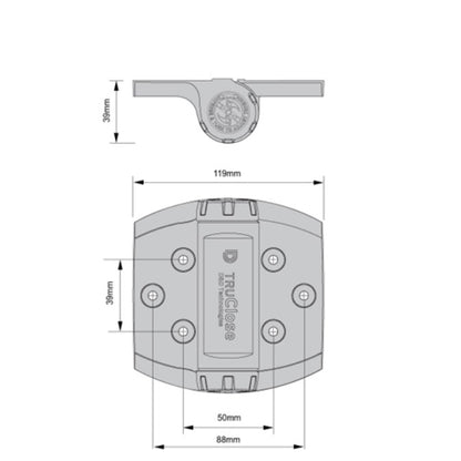 D&D TruClose TCHD1S3BT Self Closing Heavy Duty Gate Hinge Adjustable