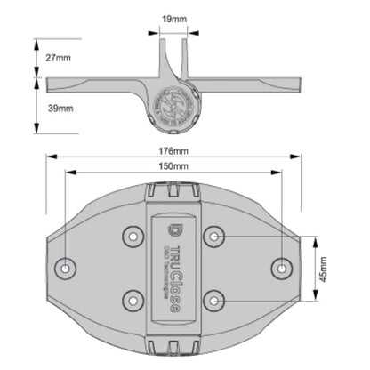 D&D TruClose TCHD2L2S3BT Self Closing Heavy Duty Gate Hinge + 2 Alignment Legs