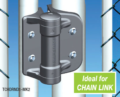 D&D TruClose TCHDRND1-S3 Self Closing Various Round Post Heavy Duty Gate Hinge