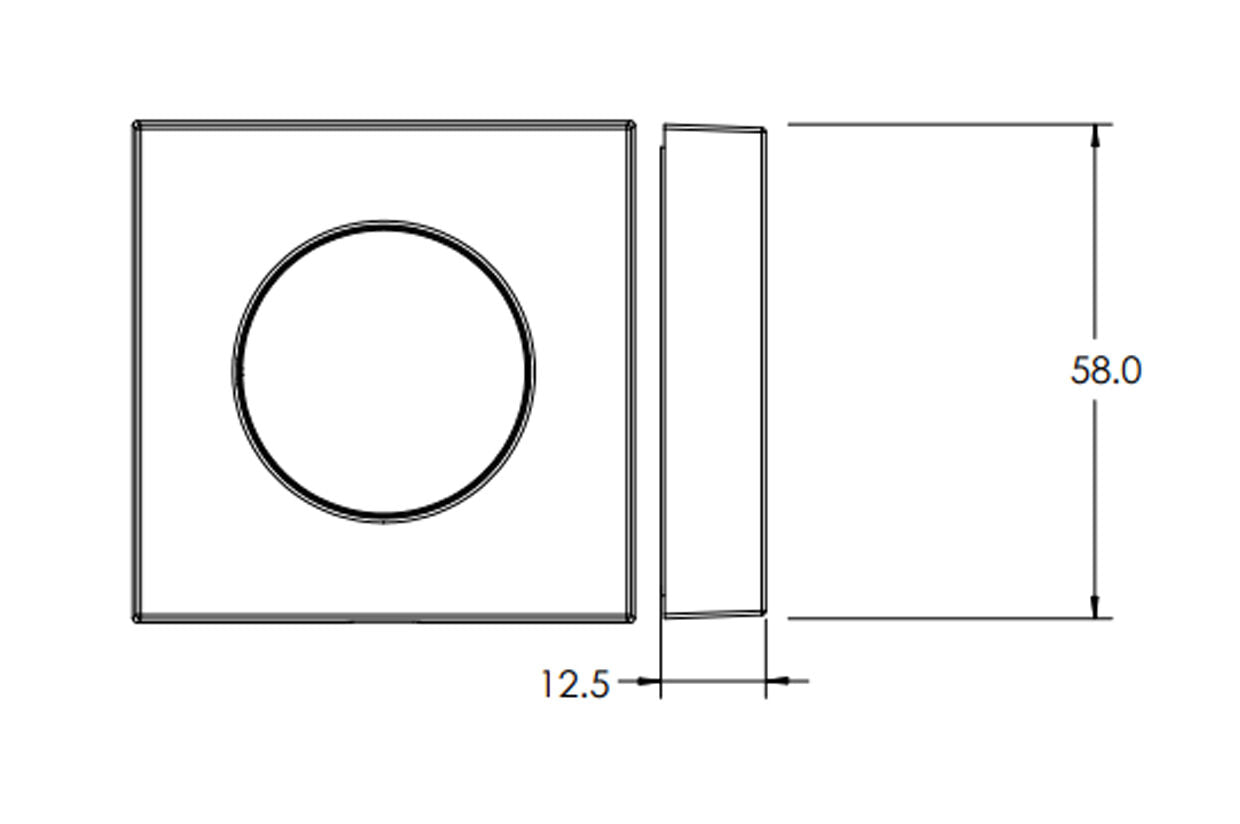 Lockwood Velocity Square Rose Passage Trim  - Available in Chrome Plate and Satin Chrome