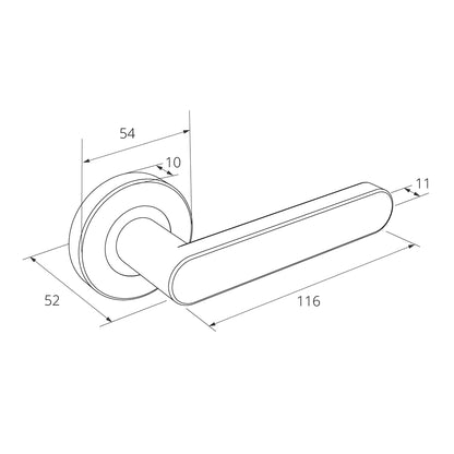 Zanda Duke Door Lever on Rose  Ember Bronze - Available in Various Function|ZAN10091EB|ZAN10092EB