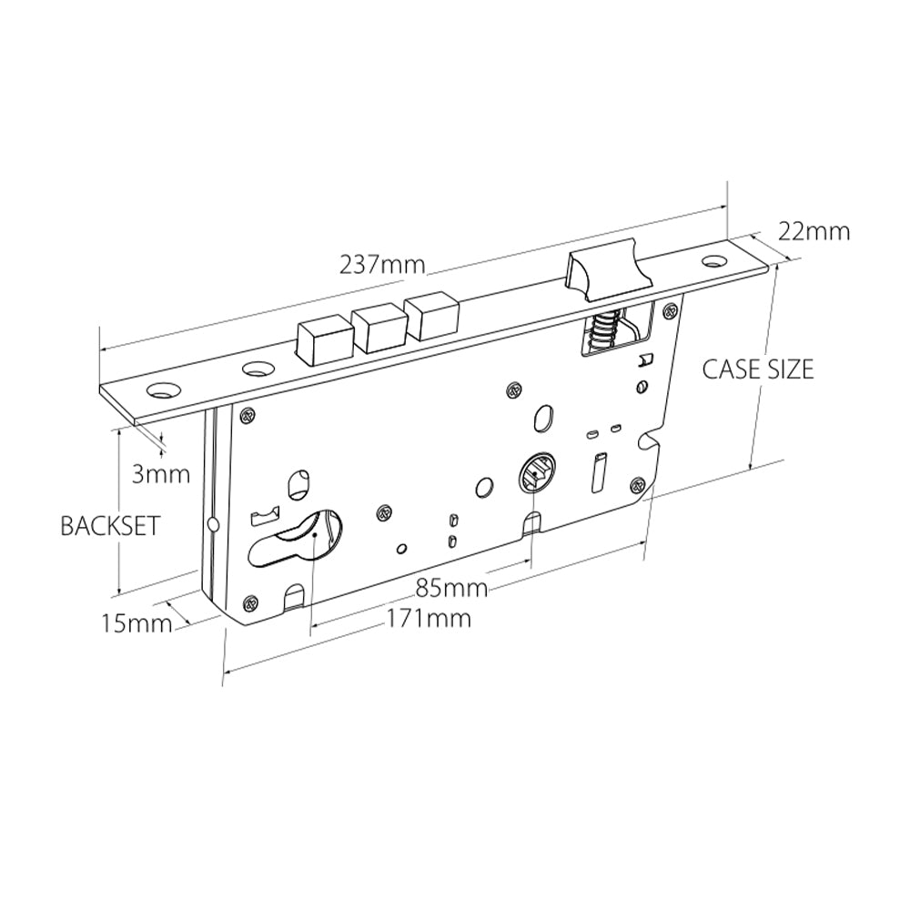 Zanda Euro Mortice Lock - Available in Various Finishes and Sizes