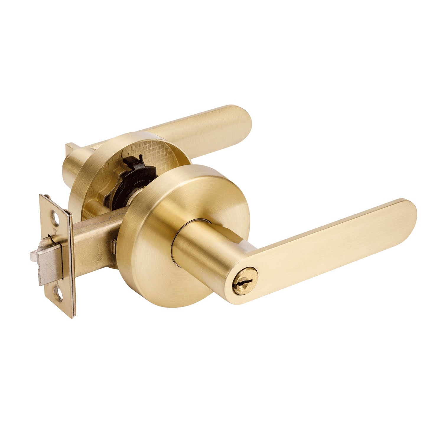 Zanda Sceptre Entrance Set on Round Rose 60mm Satin Brass 11503.SB