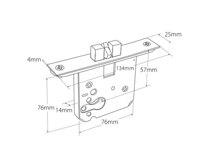 Zanda 1290 Sliding Door Euro Mortice Lock - Available In Various Finishes