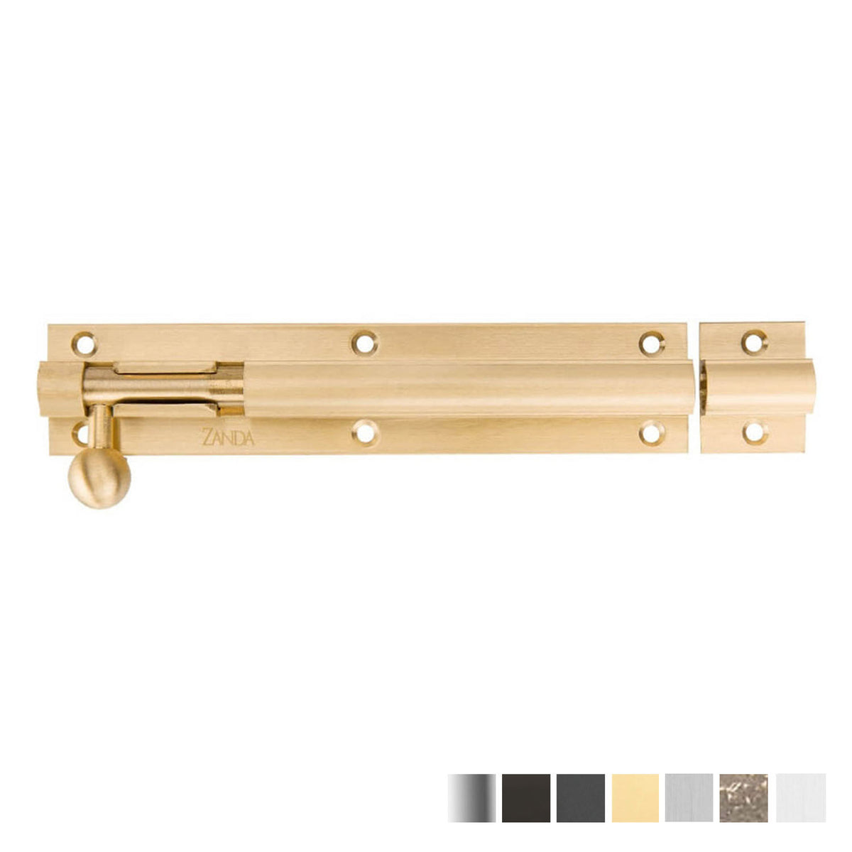 Zanda Heavy Duty Straight Barrel Bolt - Available in Various Finishes and Sizes