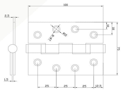 Zanda Door Butt Hinge Loose Pin - Available in Various Finishes and Sizes