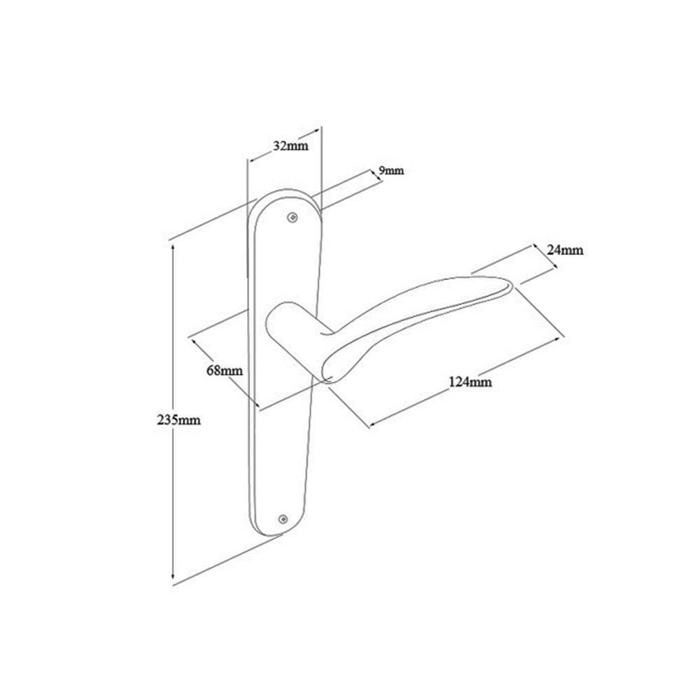 Zanda Apollo Longplate Door Lever Handle - Available in Various Finishes and Function