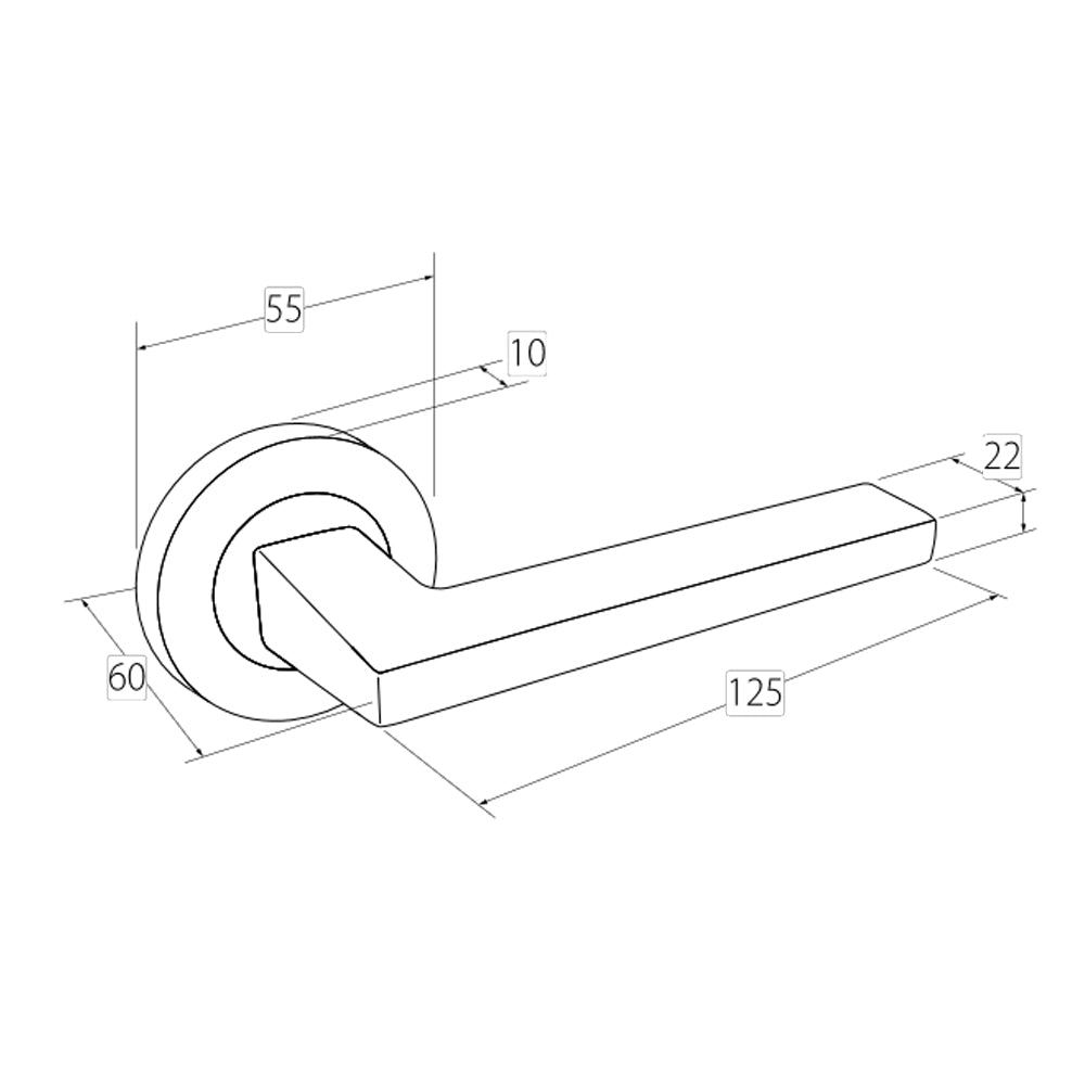 Zanda Vector Door Lever Handle on Round Rose Ember Bronze - Available in Various Functions|ZAN7196EB|ZAN7107EB