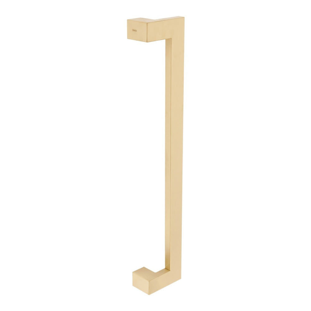 Zanda Polo Offset Pull Handle Face Fix 600mm CTC Satin Brass 7122.FF.SB
