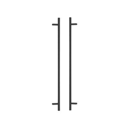WHILE SUPPLY LAST - Zanda Omega Round Pull Handle Back to Back 1800mm Matt Black 7303.BB.MB