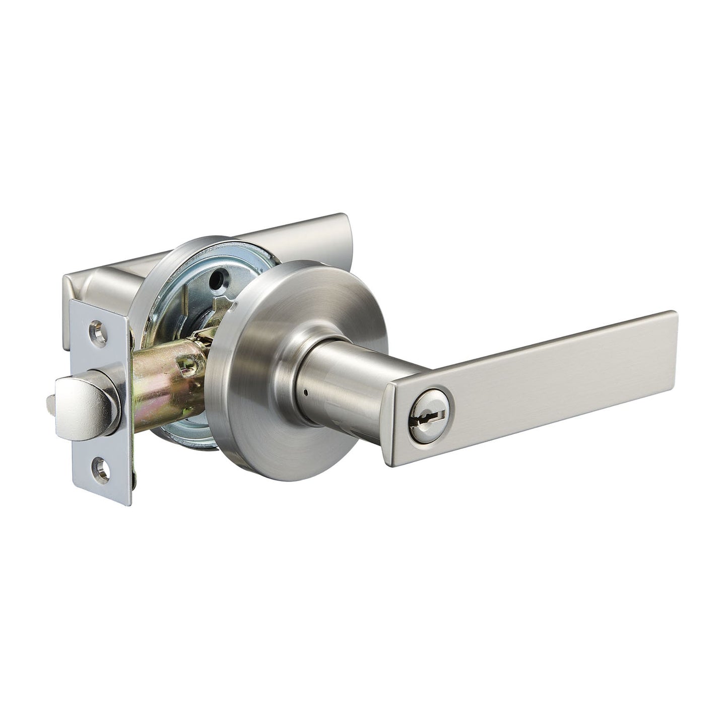 Zanda Austin Door Lever Handle Round Entrance Set Brushed Nickel 9053.BN