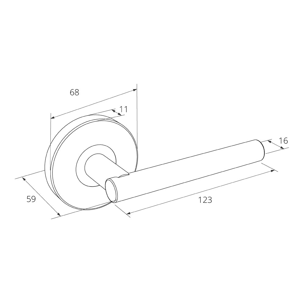 Zanda Baxter Door Lever Handle on Round Rose Passage Set - Available in Various Finishes