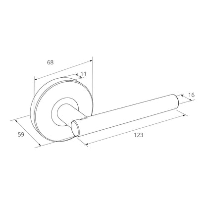 Zanda Baxter Door Lever Handle on Round Rose Passage Set - Available in Various Finishes