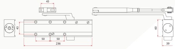 Zanda EN 2-4 Standard Arm Door Closer Matt Black TS.8024.FB.BLK