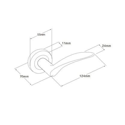Zanda Apollo Door Handle Lever on Round Rose Matt Black